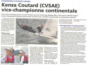 Kenza Coutard, vice championne d'Europe junior